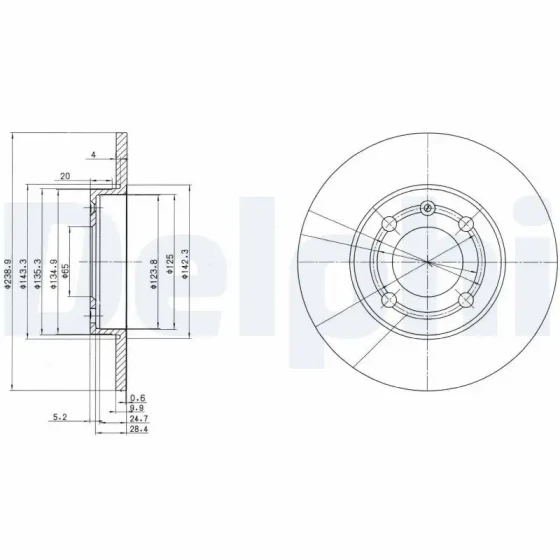 Delphi Ön Fren Diski – BG2911 / OEM 6N0615301 ürün görseli