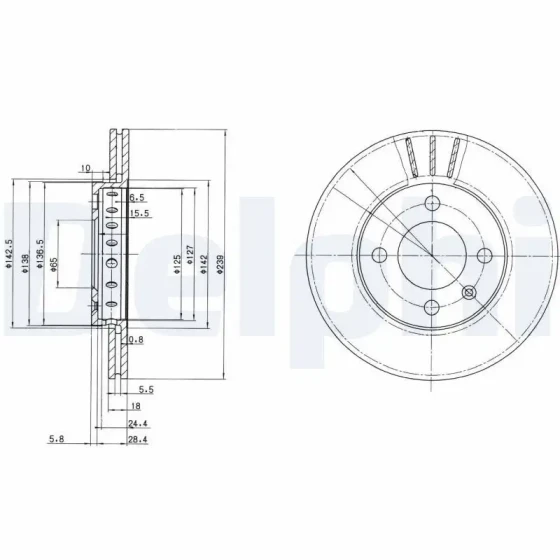 Delphi Ön Fren Diski – BG2982 / OEM 6N0615301F ürün görseli