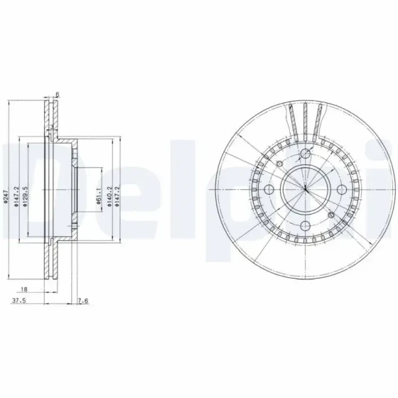 Delphi Ön Fren Diski – BG3134 / OEM 402060M802 ürün görseli