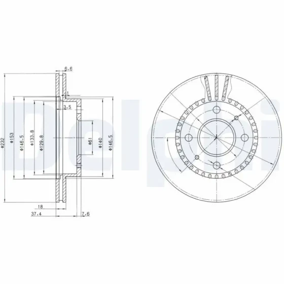 Delphi Ön Fren Diski – BG3206 / OEM 402060M602 ürün görseli