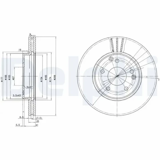Delphi Ön Fren Diski – BG3240C / OEM A2104210712 ürün görseli