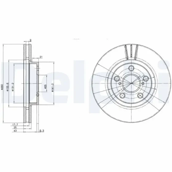 Delphi Ön Fren Diski – BG3347 / OEM 4351205030 ürün görseli