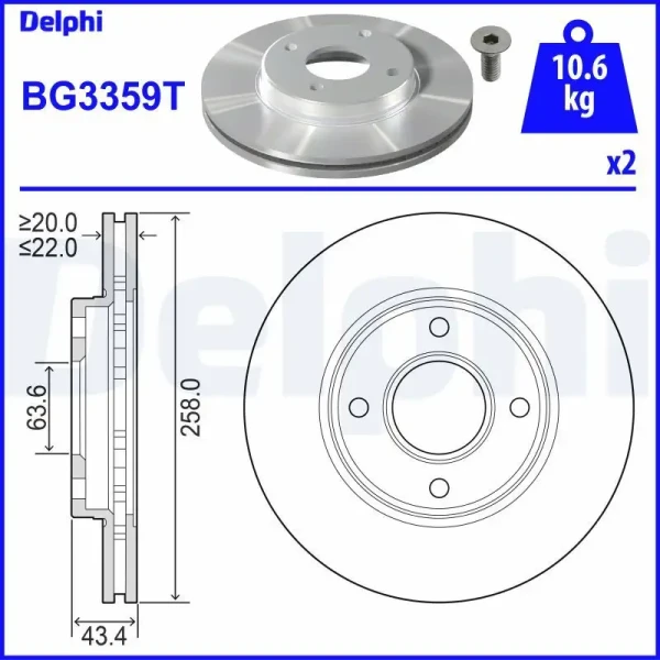 Delphi Ön Fren Diski – BG3359T