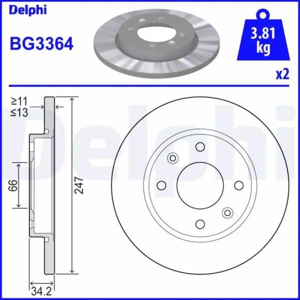 Delphi Ön Fren Diski – BG3364