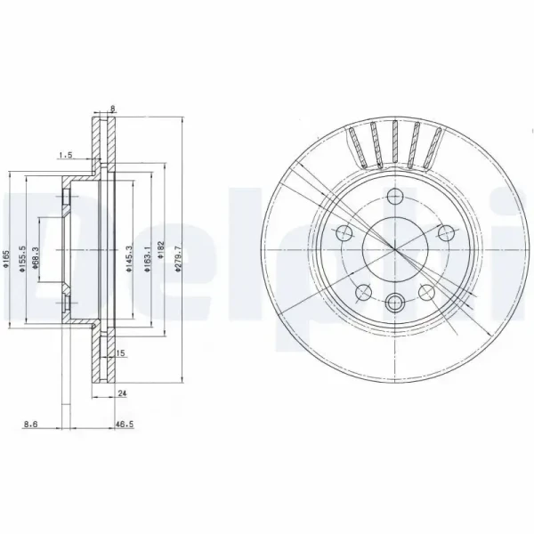 Delphi Ön Fren Diski – BG3417 / OEM 7D0615301A