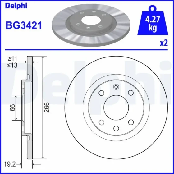 Delphi Ön Fren Diski – BG3421 ürün görseli