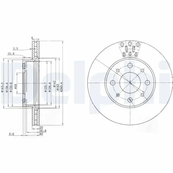 Delphi Ön Fren Diski – BG3425 / OEM 71740120 ürün görseli