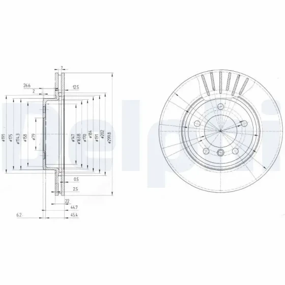 Delphi Ön Fren Diski – BG3527C ürün görseli