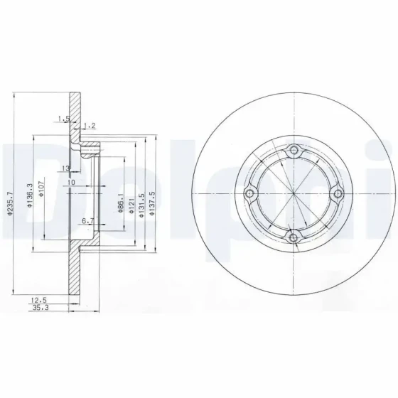 Delphi Ön Fren Diski – BG3551 ürün görseli