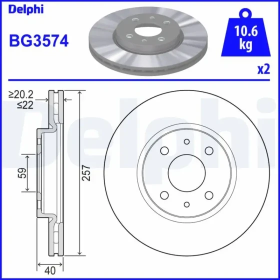 Delphi Ön Fren Diski – BG3574 ürün görseli