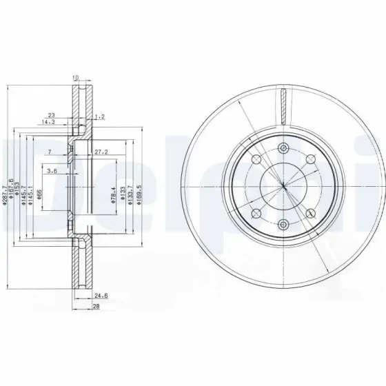Delphi Ön Fren Diski – BG3675 ürün görseli