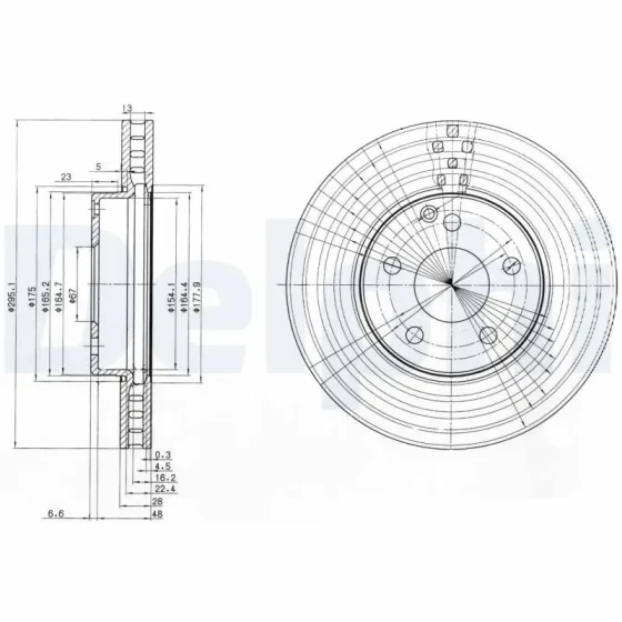 Delphi Ön Fren Diski – BG3755C ürün görseli