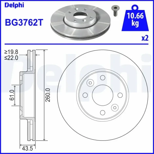 Delphi Ön Fren Diski – BG3762T