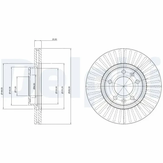 Delphi Ön Fren Diski – BG3835C / OEM 4246P7 ürün görseli