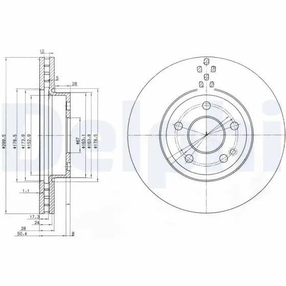 Delphi Ön Fren Diski – BG3838 ürün görseli