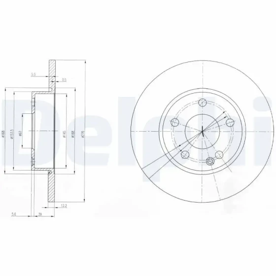 Delphi Ön Fren Diski – BG3840 / OEM A1694210012 ürün görseli