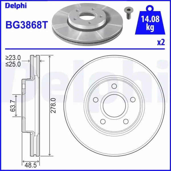 Delphi Ön Fren Diski – BG3868T