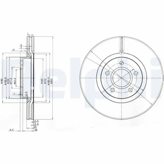 Delphi Ön Fren Diski – BG3895C ürün görseli