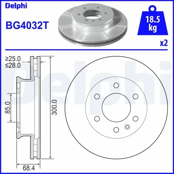 Delphi Ön Fren Diski – BG4032T ürün görseli