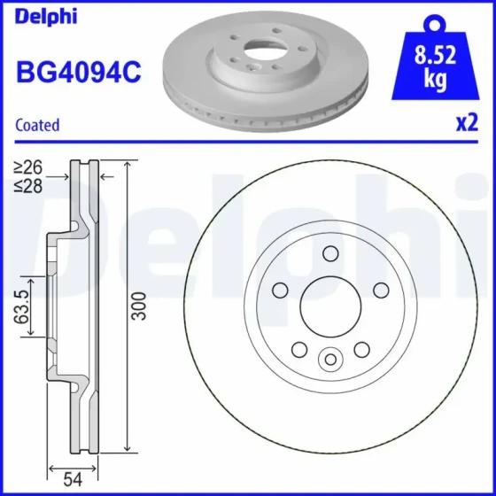 Delphi Ön Fren Diski – BG4094C ürün görseli