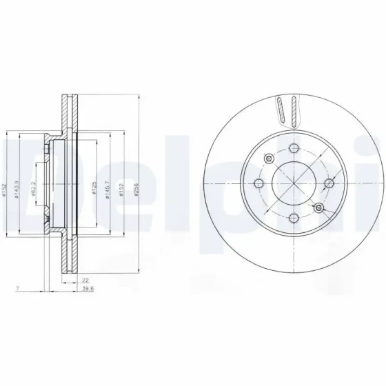 Delphi Ön Fren Diski – BG4096 / OEM 517121G000 ürün görseli