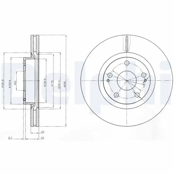 Delphi Ön Fren Diski – BG4113 / OEM 435120F010