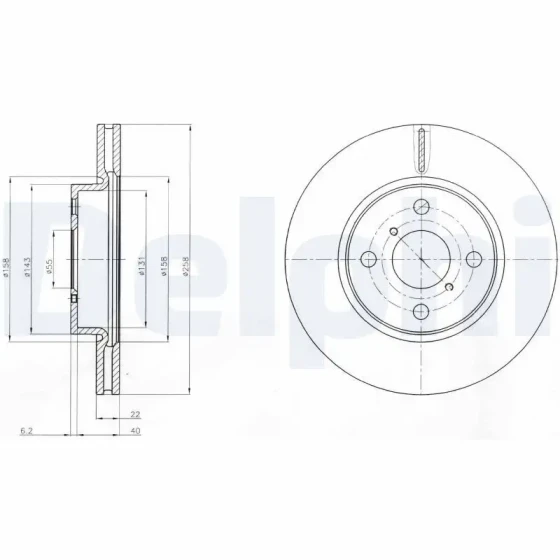 Delphi Ön Fren Diski – BG4116C / OEM 435120D060000 ürün görseli