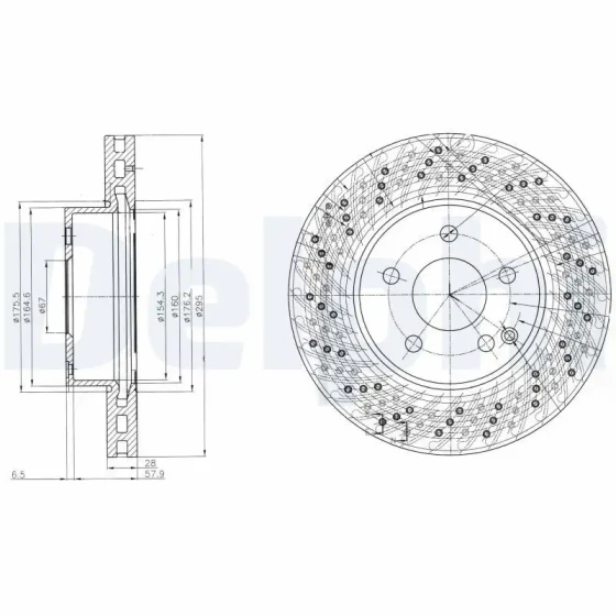Delphi Ön Fren Diski – BG4142C / OEM A2044212812 ürün görseli