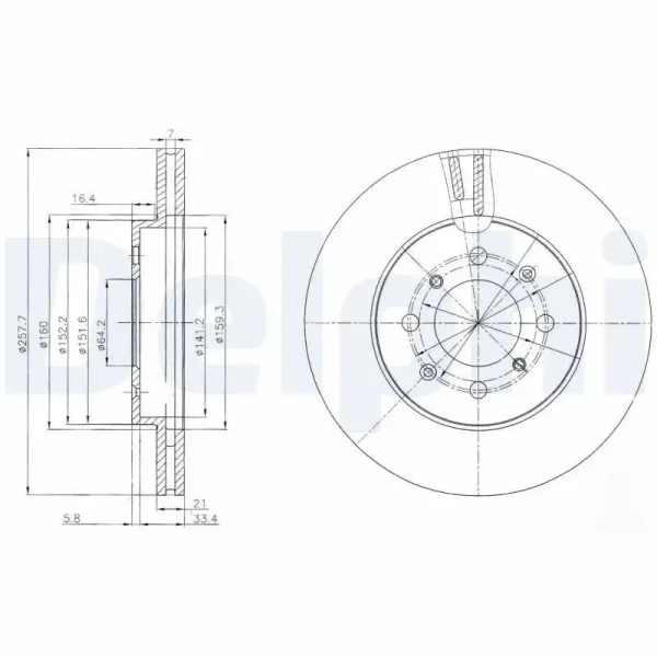 Delphi Ön Fren Diski – BG4148C / OEM 45251SAAG50