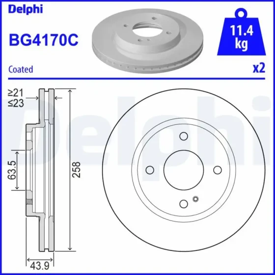 Delphi Ön Fren Diski – BG4170C ürün görseli