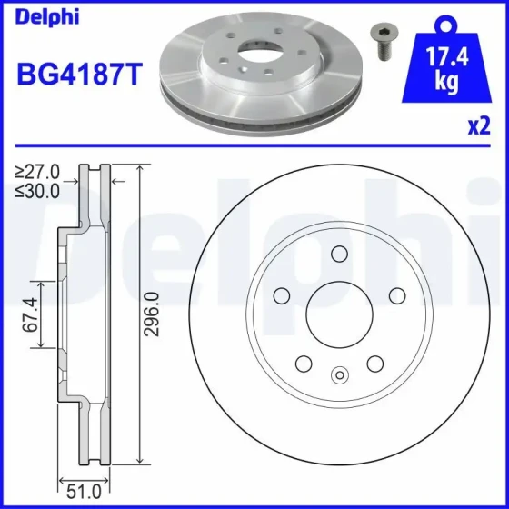 Delphi Ön Fren Diski – BG4187T ürün görseli