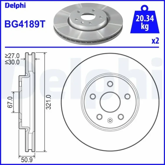 Delphi Ön Fren Diski – BG4189T ürün görseli