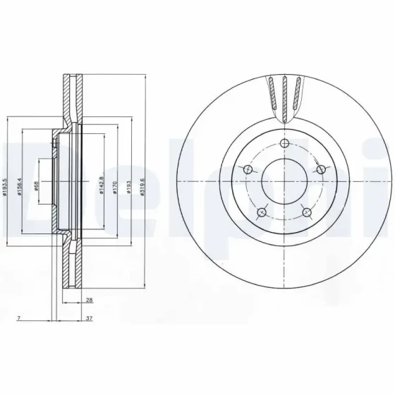 Delphi Ön Fren Diski – BG4231C ürün görseli