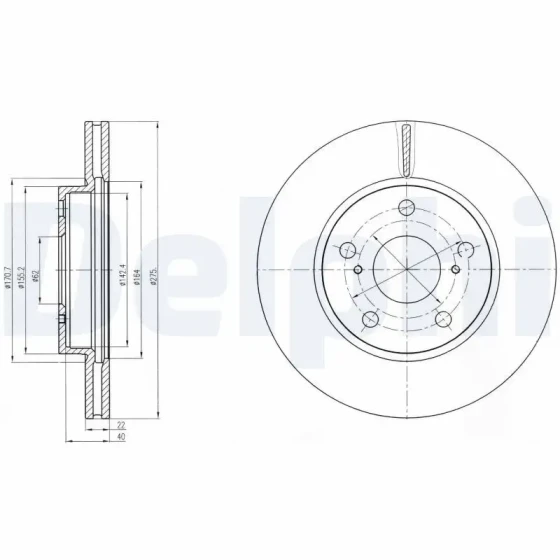 Delphi Ön Fren Diski – BG4232 / OEM 4351202360 ürün görseli