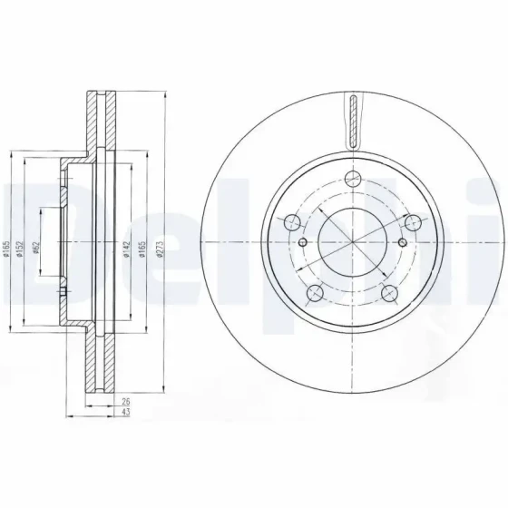 Delphi Ön Fren Diski – BG4234C ürün görseli