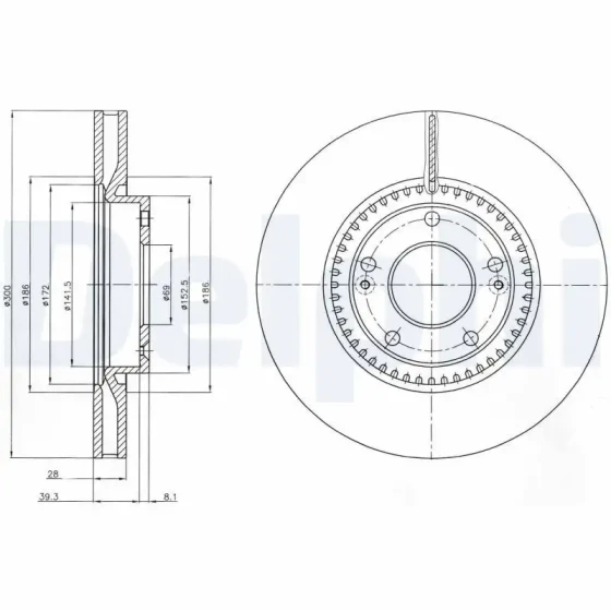 Delphi Ön Fren Diski – BG4251C ürün görseli