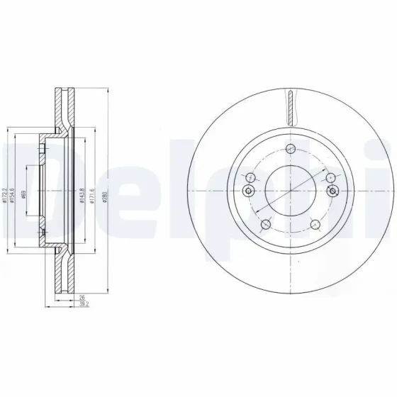 Delphi Ön Fren Diski – BG4281C ürün görseli