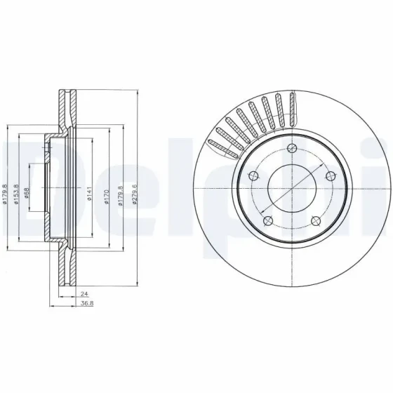 Delphi Ön Fren Diski – BG4282C ürün görseli