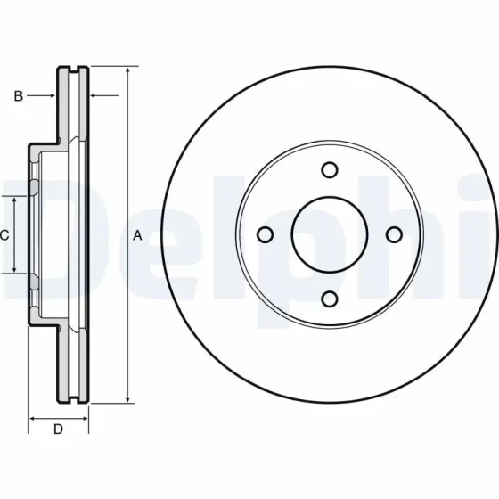 Delphi Ön Fren Diski – BG4454 / OEM 402061HA0B ürün görseli