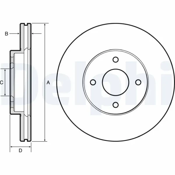 Delphi Ön Fren Diski – BG4454 / OEM 402061HA0B