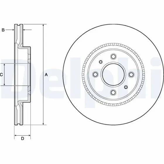 Delphi Ön Fren Diski – BG4743C ürün görseli