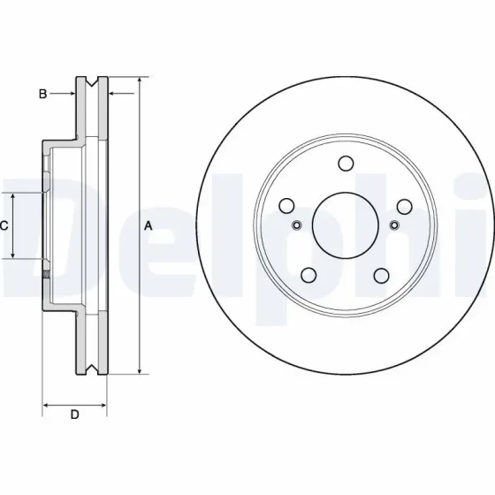 Delphi Ön Fren Diski – BG4758C / OEM 435120K130 ürün görseli