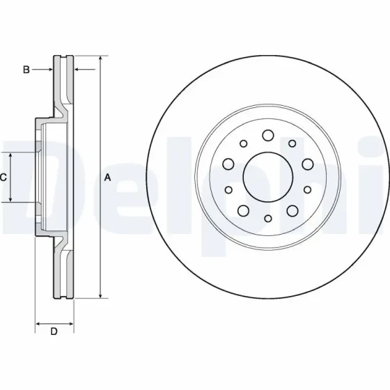 Delphi Ön Fren Diski – BG4797C / OEM 51996238 ürün görseli