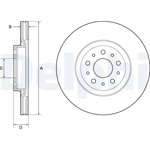 Delphi Ön Fren Diski – BG4797C / OEM 51996238