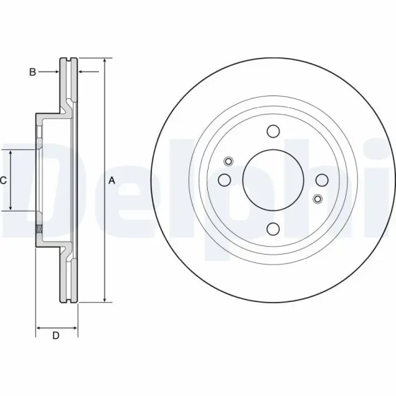 Delphi Ön Fren Diski – BG4830C / OEM 4615A129 ürün görseli