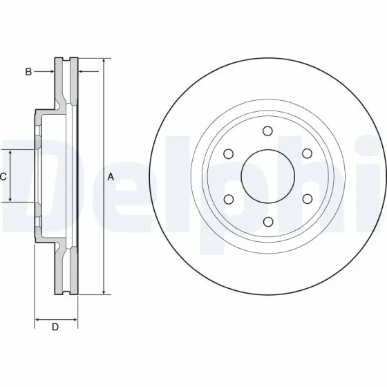 Delphi Ön Fren Diski – BG4941 / OEM 402064KJ1B ürün görseli