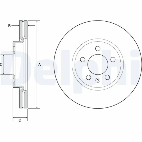 Delphi Ön Fren Diski – BG4965C / OEM 2Q0615301H ürün görseli