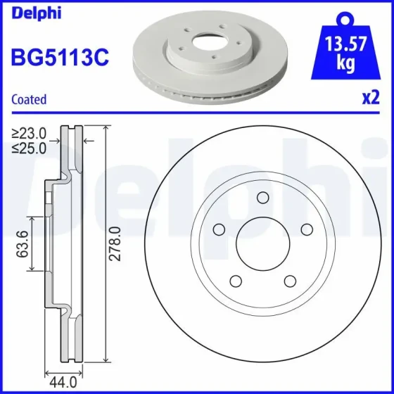 Delphi Ön Fren Diski – BG5113C ürün görseli