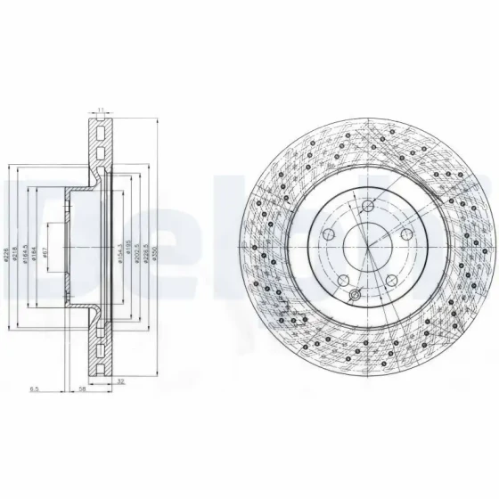 Delphi Ön Fren Diski – BG9057 / OEM A2214211112 ürün görseli