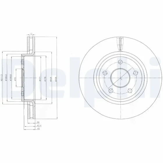 Delphi Ön Fren Diski – BG9058 / OEM 52089269AB ürün görseli